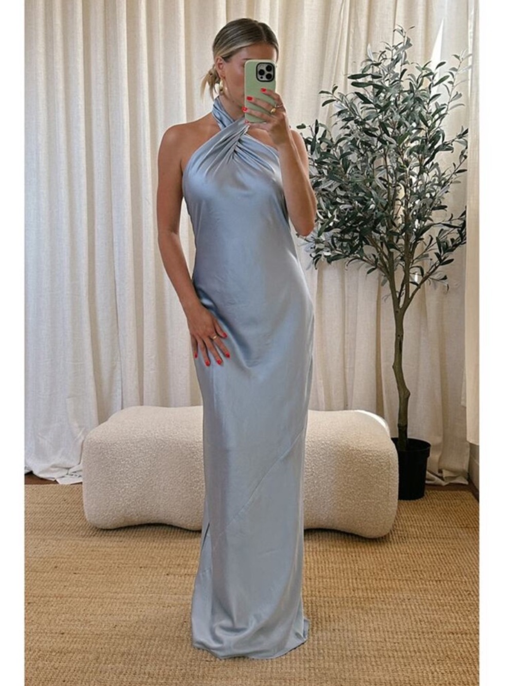Show Me Your MuMu Halter Dress in Light Gray